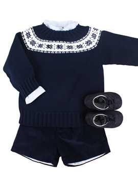 Blue marine short boy´s look