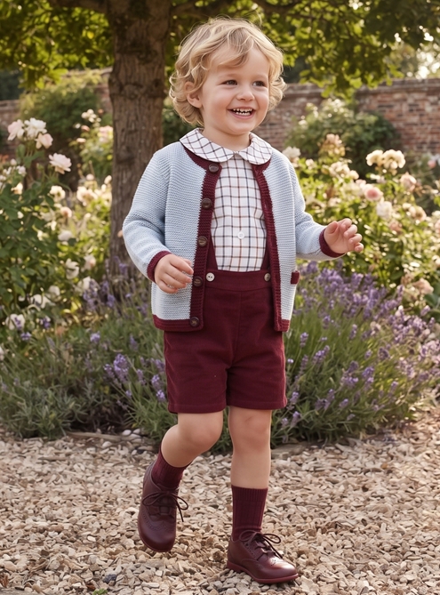 look grey and burgundy austrian knitted