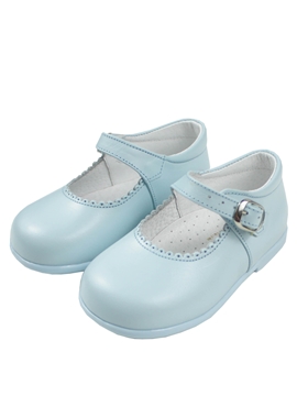 Baby blue girl leather shoes