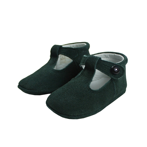 T bar pram suede shoes in green