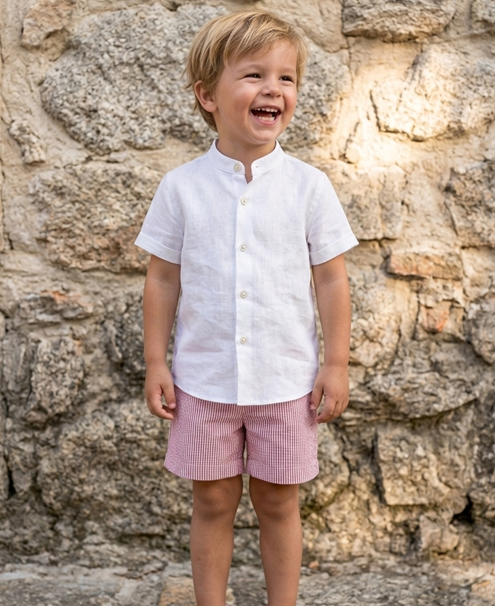 camisa blanca cuello mao