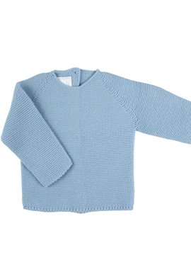 Blue thick knitted baby sweater