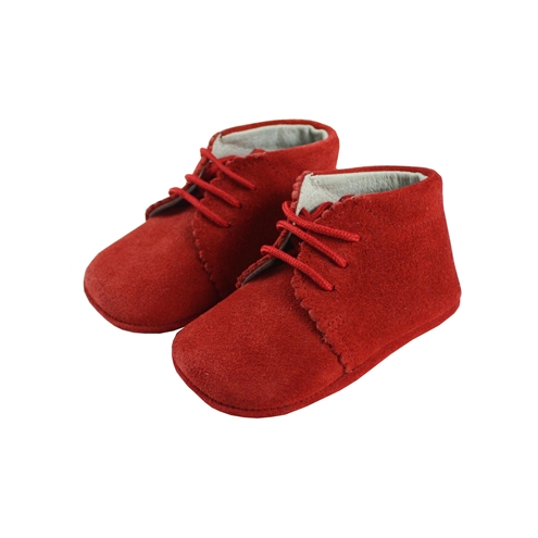 Lace up boots suede shoes red