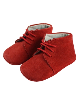 Lace up boots suede shoes red