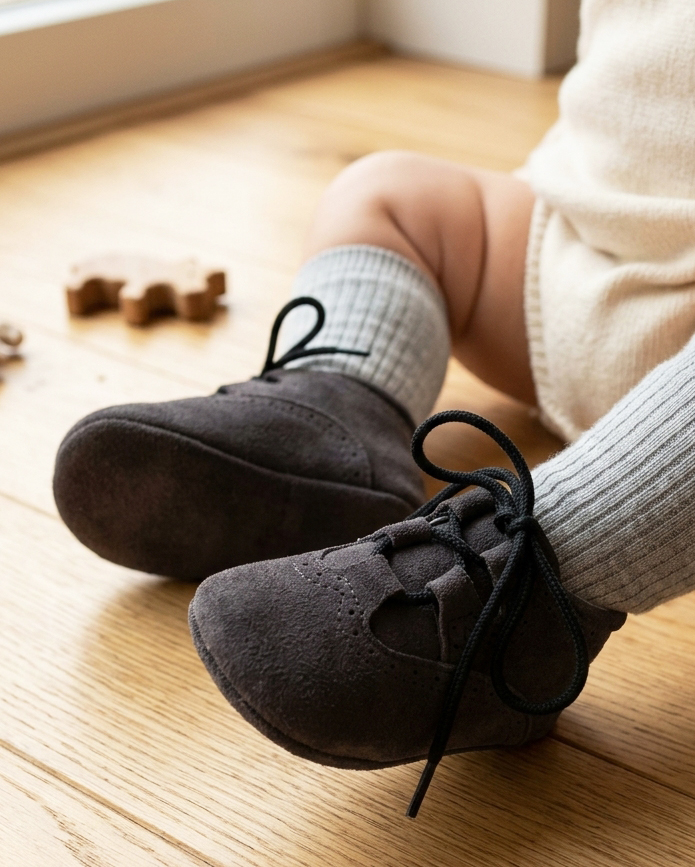 pram shoes suede grey