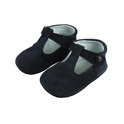 t bar pram suede shoes in navy blue