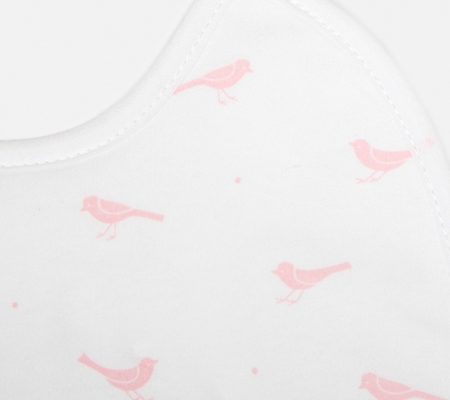 pink birds bib