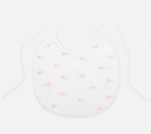 pink birds bib