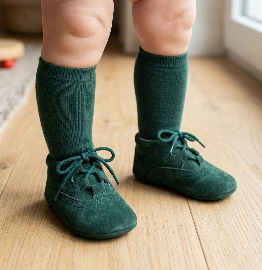 dark green pram shoes suede
