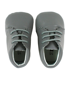 Grey boots soft leather baby shoes