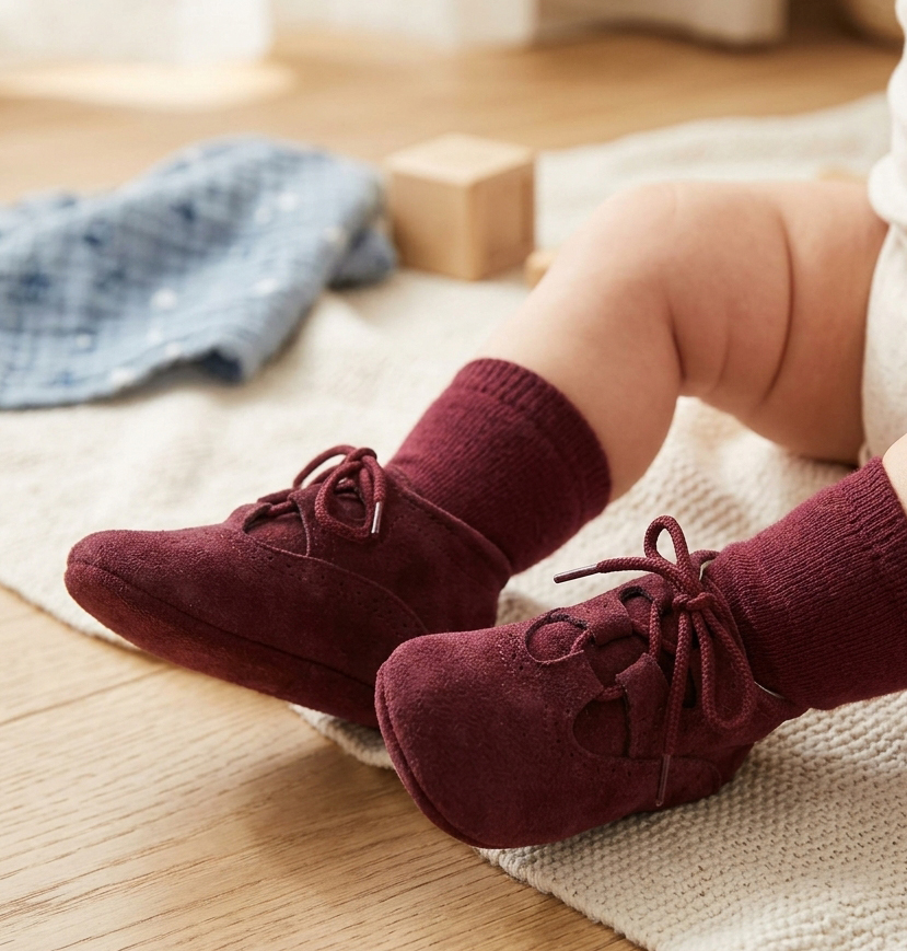 pram shoes burgundy