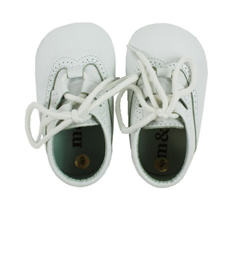 White soft leather baby shoes Wales model