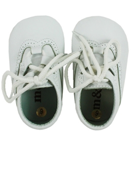 White soft leather baby shoes Wales model