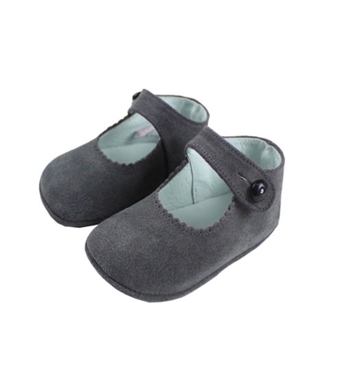 Baby plomo grey suede girl shoes