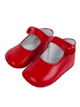 Baby leather shoes girls red