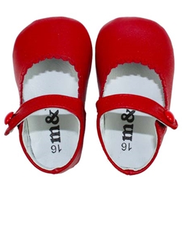 Baby leather shoes girls red