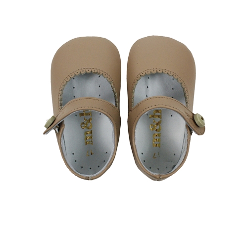 Mary Jane pram shoes dark beige 