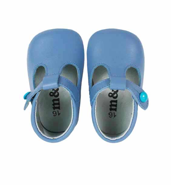 blue soft leather baby shoes pepitos