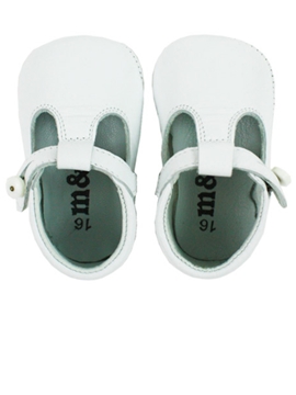 Soft leather baby shoes pepitos white
