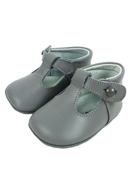 Pepito baby grey leather blucher
