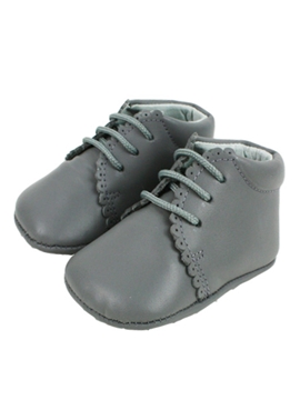 Grey boots soft leather baby shoes