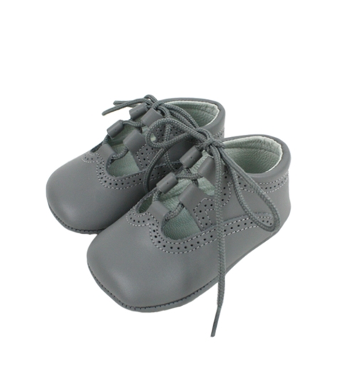 Wales baby grey leather blucher 