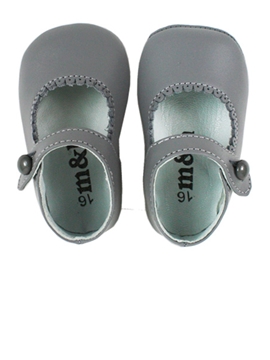 Baby leather shoes girls grey
