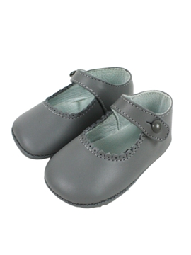 Baby leather shoes girls grey