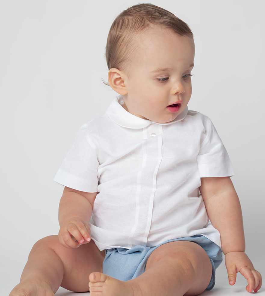 blusa bebé blanca botones