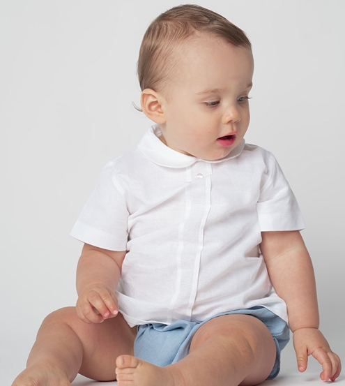 blusa bebé blanca botones