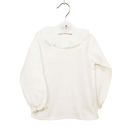 Baby blouse off-white long sleeve