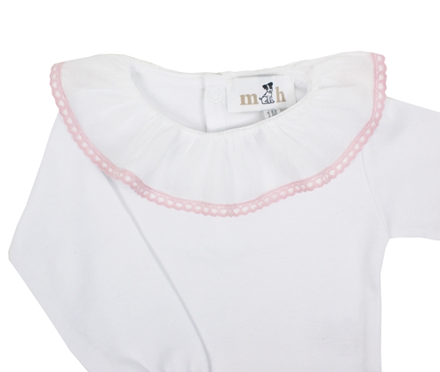 Body volante batista puntilla rosa