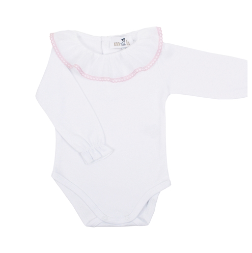 Body volante batista puntilla rosa
