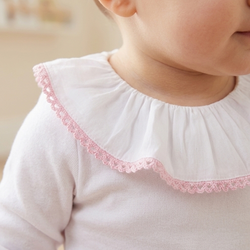 Body volante batista puntilla rosa