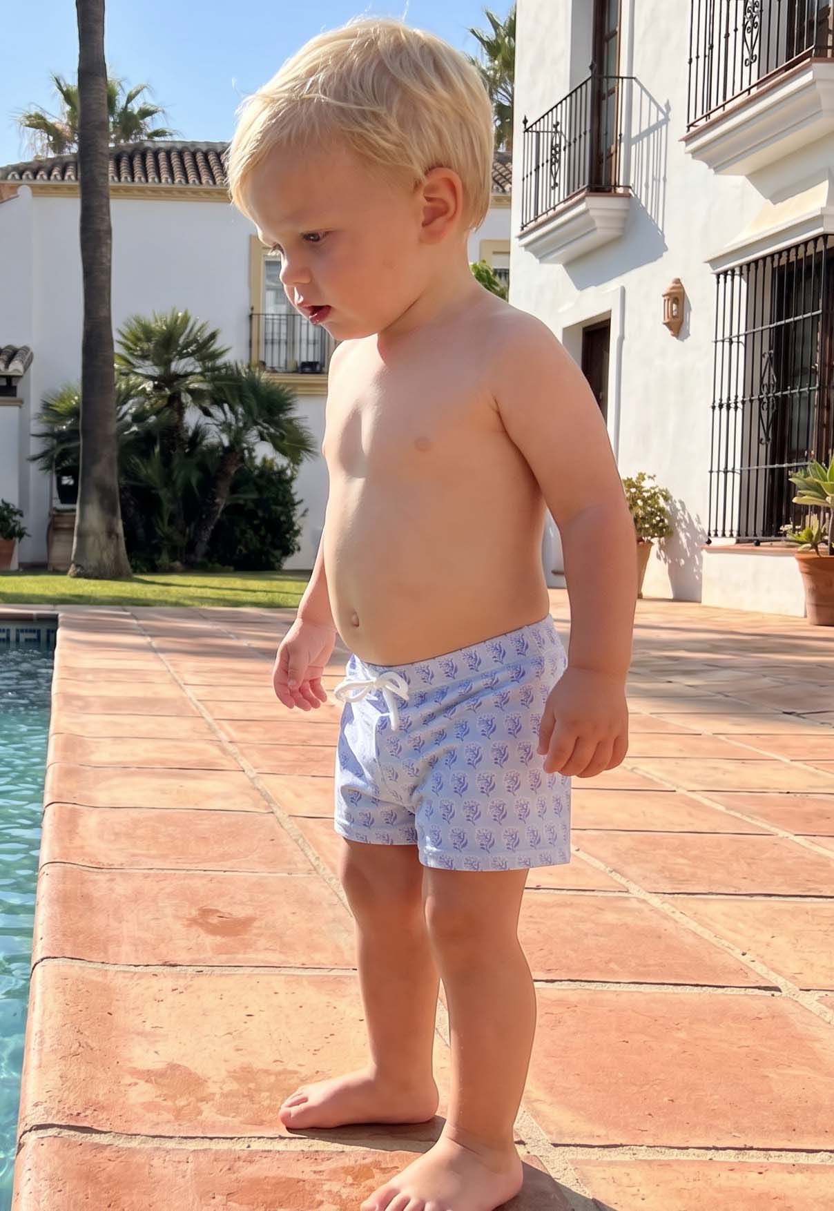 boxer niño azul