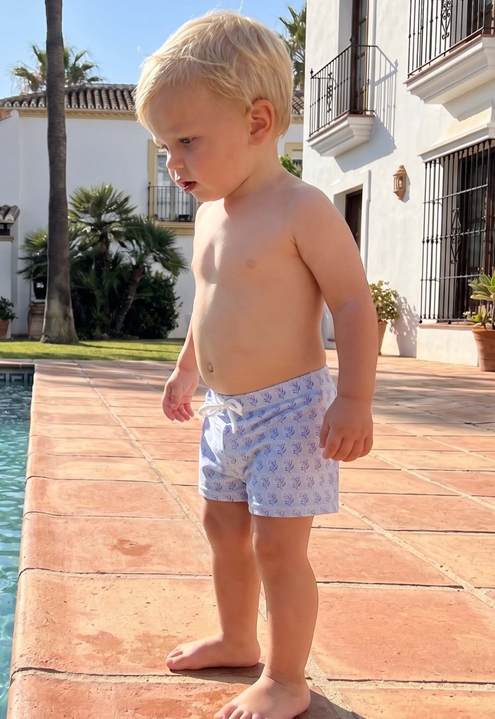 boxer niño azul
