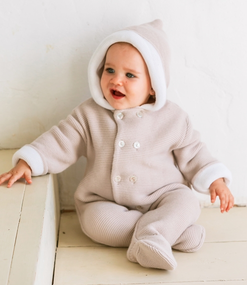 beige knit baby