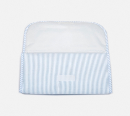 diaper changer blue stripes