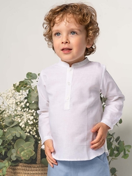 mao shirt summer linen white