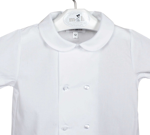 Camisa boble botonadura blanca manga corta