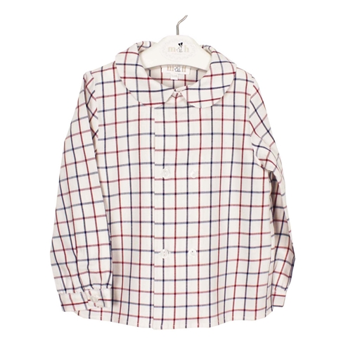 shirt burgundy plaid navy blue