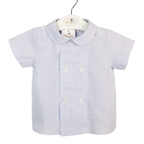 shirt blue stripes linen