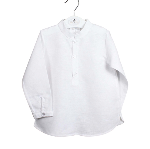 camisa mao lino blanco