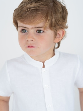 Mao shirt linen white