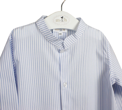 Mao shirt blue stripes