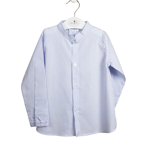 Mao shirt blue stripes