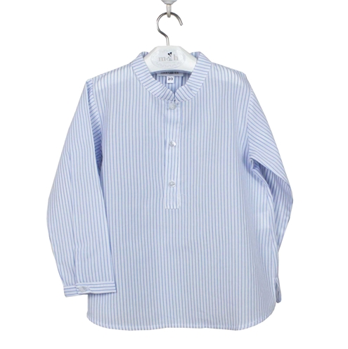 mao shirt blue stripes