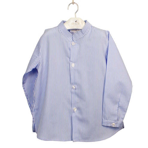 mao shirt blue estripes