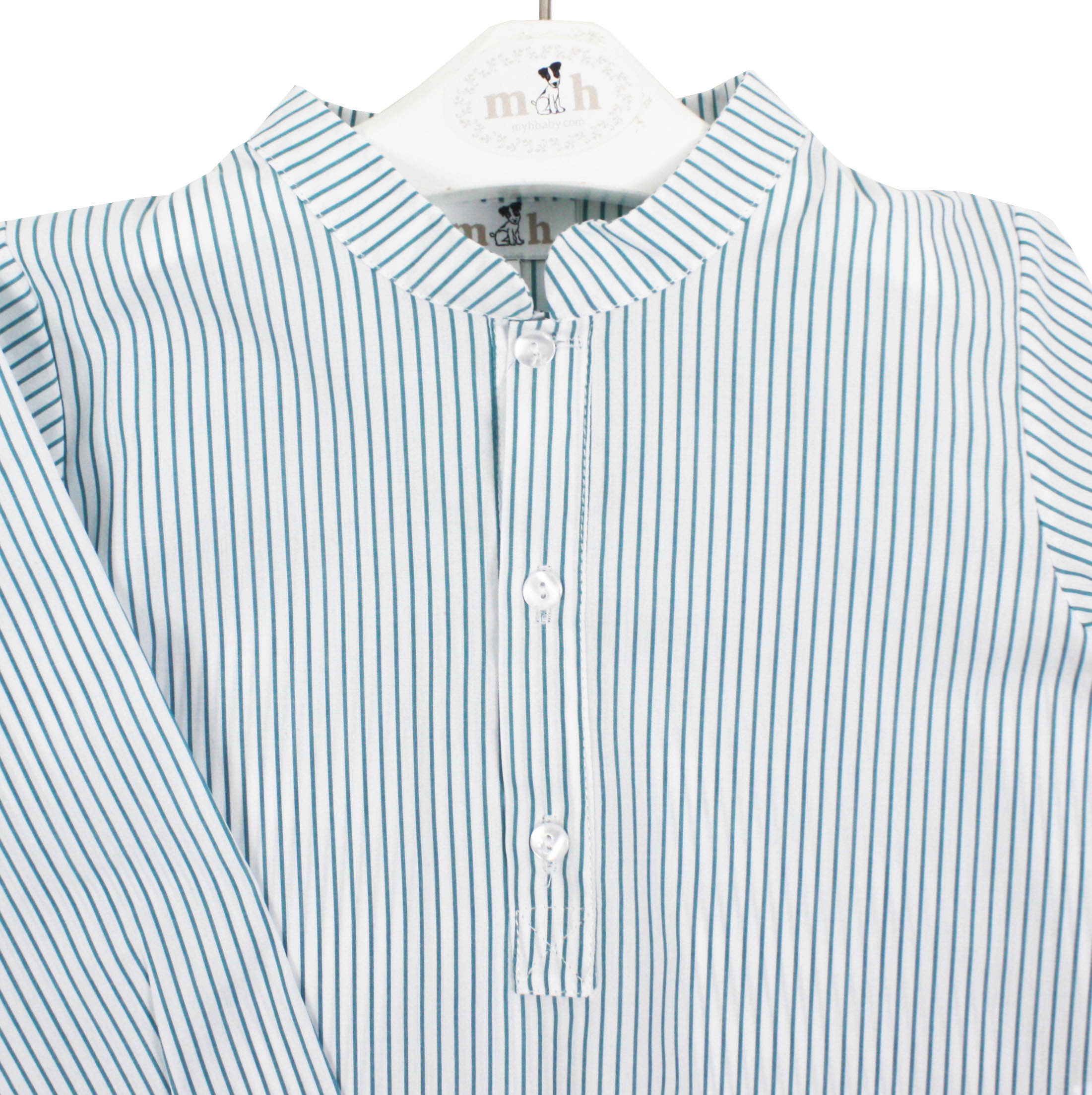 mao shirt green stripes