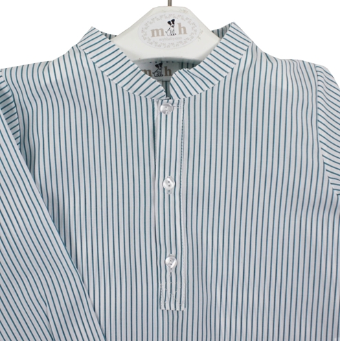 mao shirt green stripes